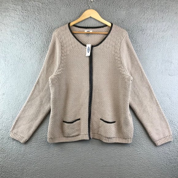New Old Navy Knit Front Zip Sweater Cardigan size XXL - Picture 1 of 8